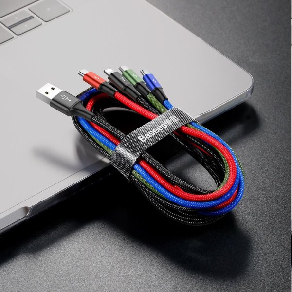 Baseus Fast 4v1 kábel USB-A/Micro-USB+Lightning+2xUSB-C 3.5A 1.2m