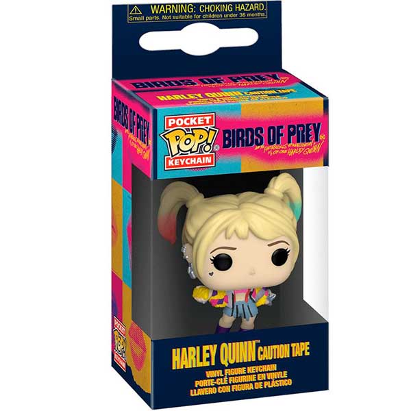 POP! Kulcstartó Harley Quinn Caution Tape (Birds of Prey)