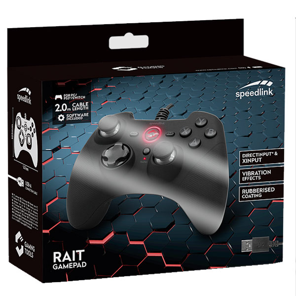 Speedlink Rait Gamepad for PC/PS3/Switch/OLED, rubber-fekete