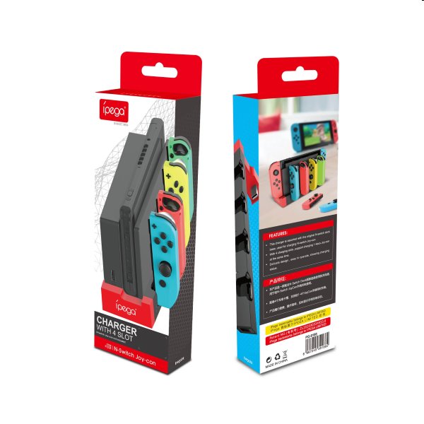 Töltőállomás iPega 9186  Nintendo Switch Joy-con, Fekete