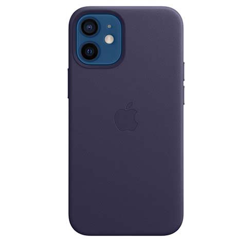 Apple iPhone 12 mini Leather Case with MagSafe, deep violet