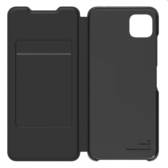 Flip Wallet Cover tok Samsung Galaxy A22 - A225F számára, Fekete (GP-FWA225AM)