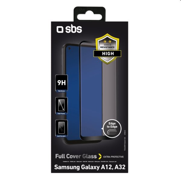Edzett üveg SBS Full Cover for Samsung Galaxy A13 / A32 5G - A326B /A12 - A125F, fekete