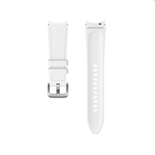 Tartalék hibrid bőr óraszíj  Samsung Galaxy Watch4 (méret M/L), white