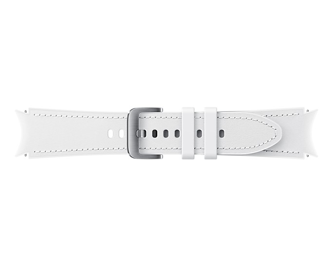 Tartalék hibrid bőr óraszíj  Samsung Galaxy Watch4 (méret S/M), white