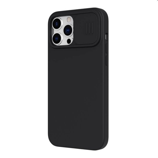Nillkin CamShield Silky Magnetic szilikon hátlapi tok for iPhone 13 Pro Max, fekete Nillkin CamShield Silky Magnetic szilikon hátlapi tok for iPhone 13 Pro Max, fekete