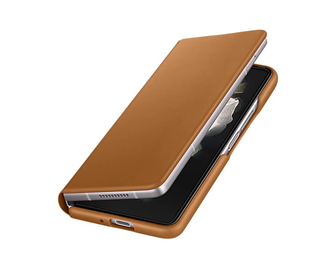 Tok Leather Flip Cover Samsung Galaxy Z Fold3, camel Tok Leather Flip Cover Samsung Galaxy Z Fold3, camel