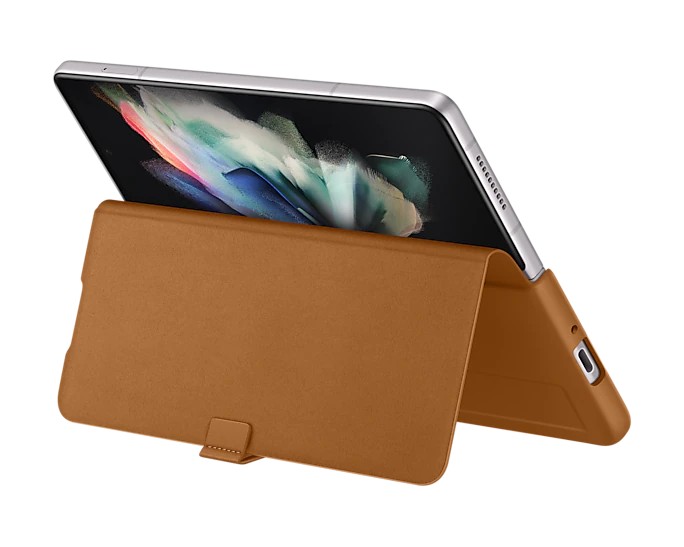 Tok Leather Flip Cover Samsung Galaxy Z Fold3, camel Tok Leather Flip Cover Samsung Galaxy Z Fold3, camel