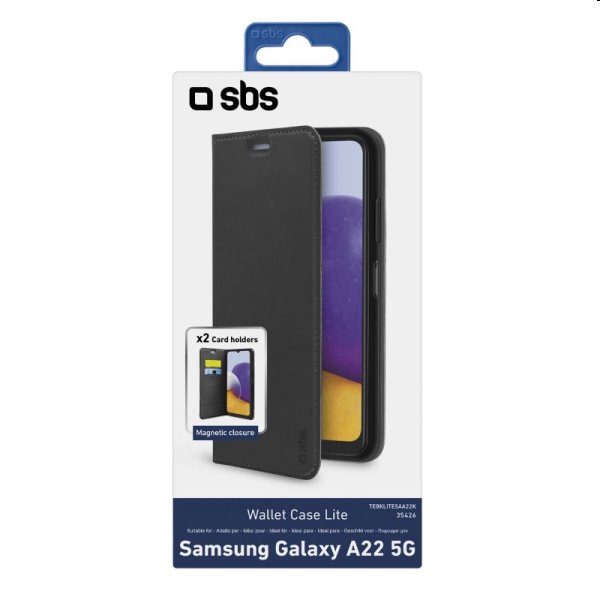 Tok SBS Book Wallet Lite for Samsung Galaxy A22 - A225F, fekete