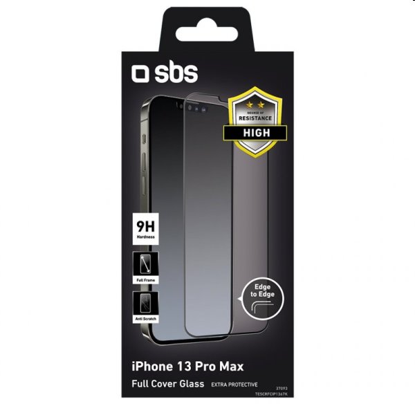 SBS 4D Full Glass Screen Protector Apple iPhone 14 Plus/13 Pro Max számára, fekete