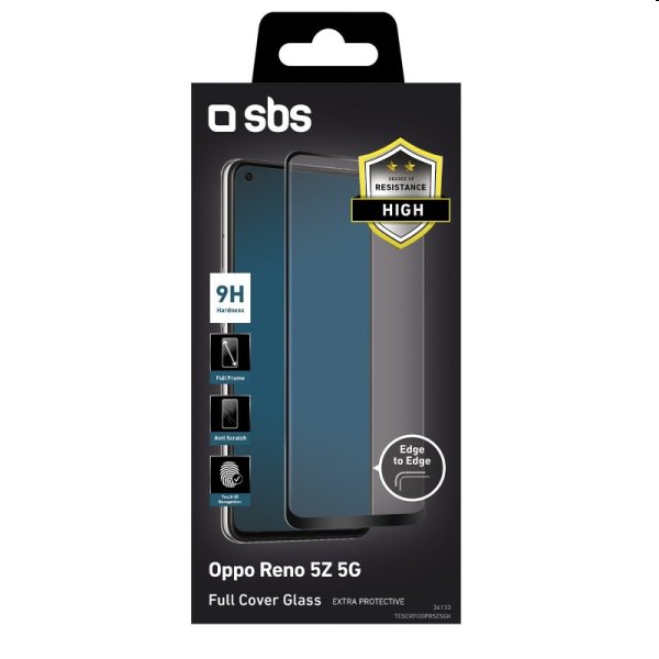 Edzett üveg SBS Full Cover for Oppo Reno5 Z 5G, fekete Edzett üveg SBS Full Cover for Oppo Reno5 Z 5G, fekete