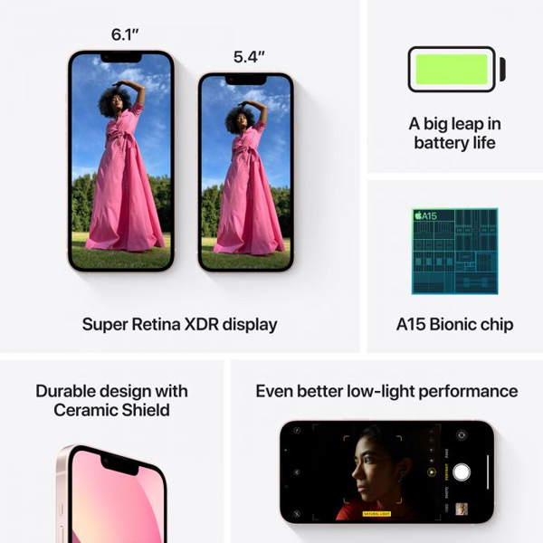 Apple iPhone 13 256GB, rózsaszín