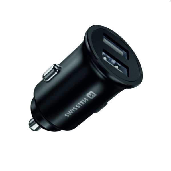 CL Adapter Swissten 2x USB 4,8A, fekete