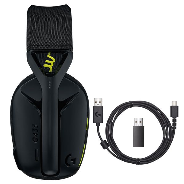Logitech G435 LIGHTSPEED - vezeték nélküli gamer fejhallgató - fekete/sárga