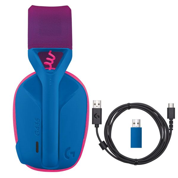 Logitech G435 LIGHTSPEED - vezeték nélküli gamer fejhallgató - kék/málna