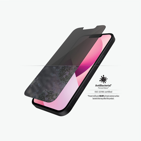 Temperált védőüveg PanzerGlass Standard Fit AB privát szűrüvel for Apple iPhone 13 mini, átlátszó