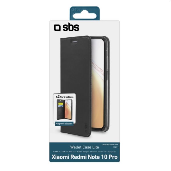 Tok SBS Book Wallet Lite for Xiaomi Redmi Note 10 Pro, fekete Tok SBS Book Wallet Lite for Xiaomi Redmi Note 10 Pro, fekete