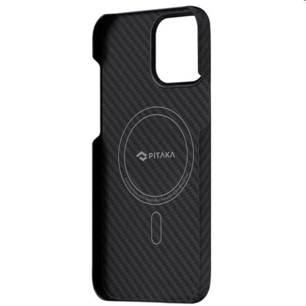 Tok Pitaka MagEZ aramidszálból iPhone 13 Pro Max, fekete/szürke Tok Pitaka MagEZ aramidszálból iPhone 13 Pro Max, fekete/szürke