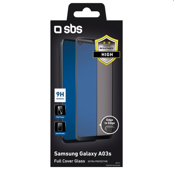Edzett üveg SBS Full Cover for Samsung Galaxy A03s/A02s, fekete Edzett üveg SBS Full Cover for Samsung Galaxy A03s/A02s, fekete