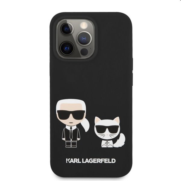 Tok Karl Lagerfeld and Choupette Liquid Silicone for iPhone 13 Pro, black Tok Karl Lagerfeld and Choupette Liquid Silicone for iPhone 13 Pro, black