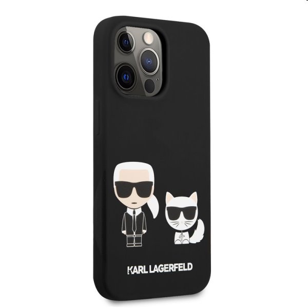 Tok Karl Lagerfeld and Choupette Liquid Silicone for iPhone 13 Pro, black Tok Karl Lagerfeld and Choupette Liquid Silicone for iPhone 13 Pro, black