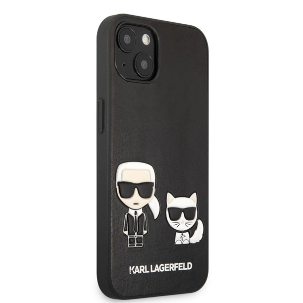 Tok Karl Lagerfeld and Choupette PU Leather for iPhone 13, black