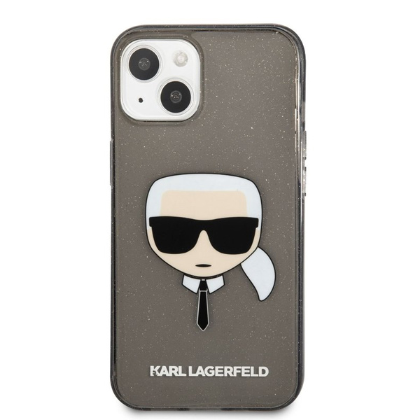 Tok Karl Lagerfeld TPU Full Glitter Karl Head for iPhone 13 mini, black
