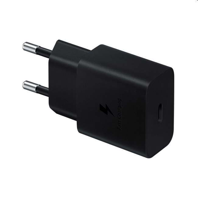 Gyorstöltő Samsung 15W USB-C kábellel, Fekete