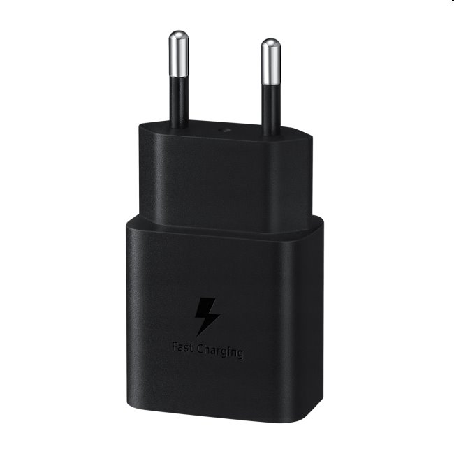 Gyorstöltő Samsung 15W USB-C kábellel, Fekete