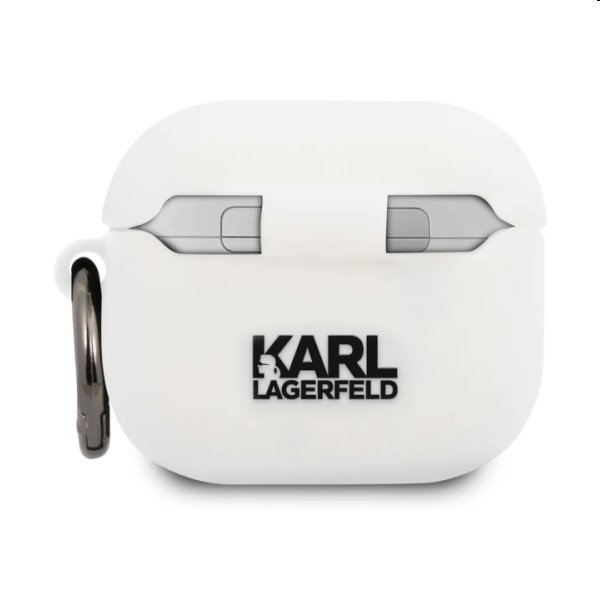 Karl Lagerfeld szilikon tok Karl Head for Apple AirPods 3 számára (KLACA3SILKHWH), fehér