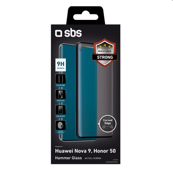 Edzett üveg SBS 4D Full Glass Huawei nova 9/Honor 50 számára, Fekete