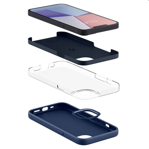 Tok Spigen Silicone Fit for Apple iPhone 13, kék Tok Spigen Silicone Fit for Apple iPhone 13, kék