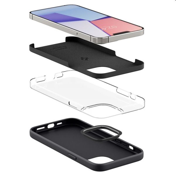 Tok Spigen Silicone Fit for Apple iPhone 13 Pro Max, fekete