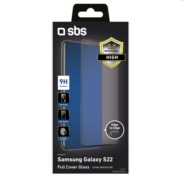 Edzett üveg SBS Full Cover for Samsung Galaxy S23/S22, fekete