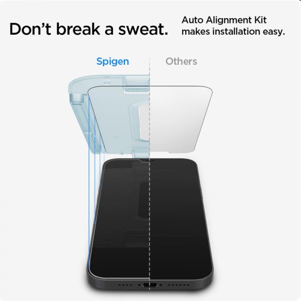 Edzett üveg Spigen tR ez Fit for Apple iPhone 12 mini, 2 darab