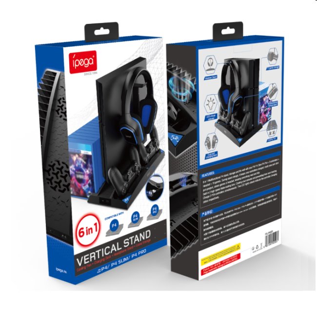 Dokkoló állomás iPega P4009 PlayStation 4 számára, Dualshock és Fejhallgató Dokkoló állomás iPega P4009 PlayStation 4 számára, Dualshock és Fejhallgató