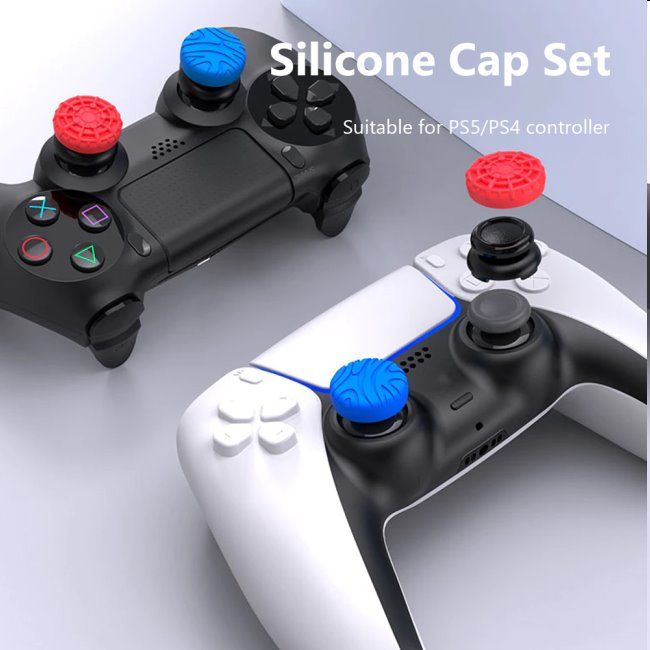 iPega P5029 PlayStation 4/5 vezérlősapka készlet, piros/kék iPega P5029 PlayStation 4/5 vezérlősapka készlet, piros/kék