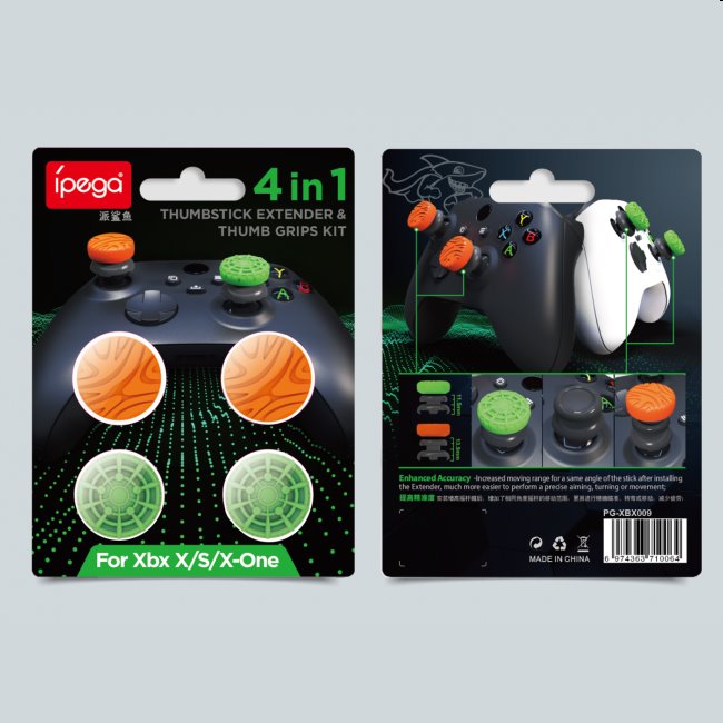 iPega XB009 Xbox Series X/S, Xbox One controller cap set, orange/green iPega XB009 Xbox Series X/S, Xbox One controller cap set, orange/green