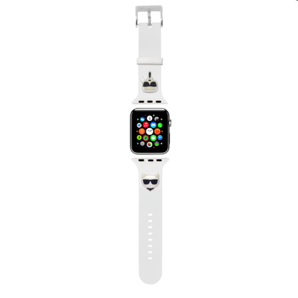 Karl Lagerfeld Karl and Choupette szíj Apple Watch 42/44mm számára, fehér