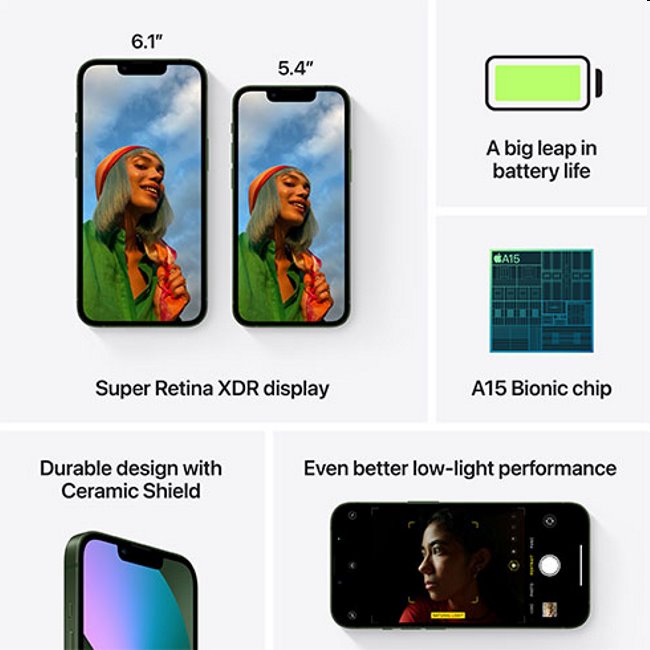 Apple iPhone 13 128GB, zöld Apple iPhone 13 128GB, zöld