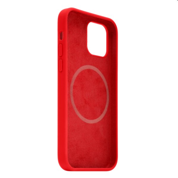FIXED MagFlow Szilikon tok Magsafe támogatással for Apple iPhone 12/12 Pro, piros