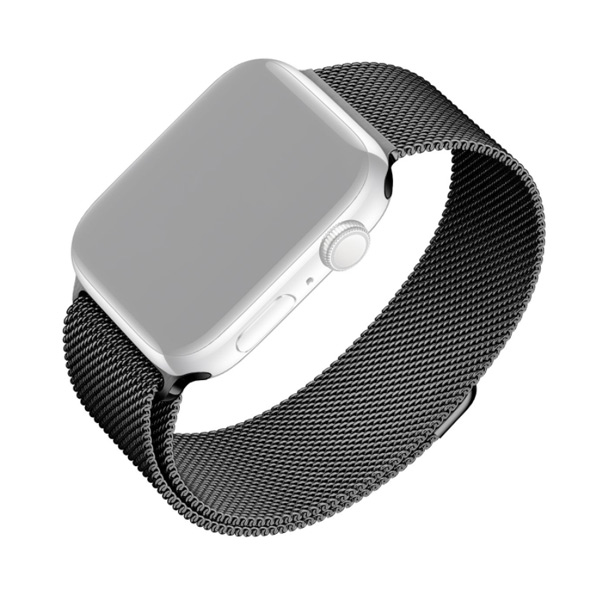 FIXED Mesh Rozsdamentes szíj for Apple Watch 42/44/45 mm, fekete