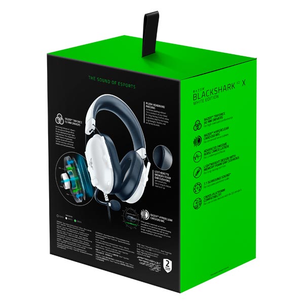 Gamer Fejhallgató Razer Blackshark V2 X, fehér