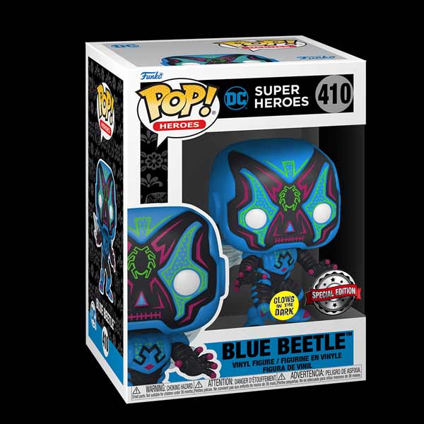 POP! Super Heroes Dia De Los Blue Beetle (Special Edition) Glows in The Dark POP! Super Heroes Dia De Los Blue Beetle (Special Edition) Glows in The Dark