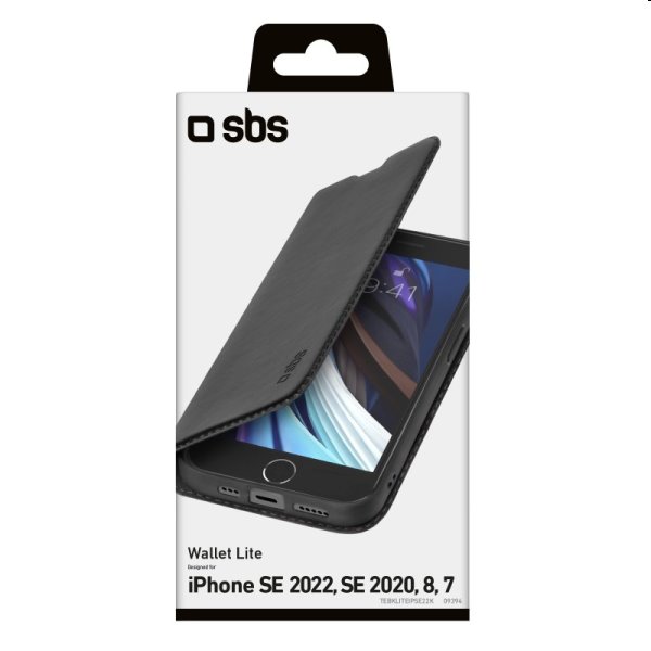 SBS tok Book Wallet Lite for Apple iPhone SE 2022/SE 2020/8/7, fekete SBS tok Book Wallet Lite for Apple iPhone SE 2022/SE 2020/8/7, fekete