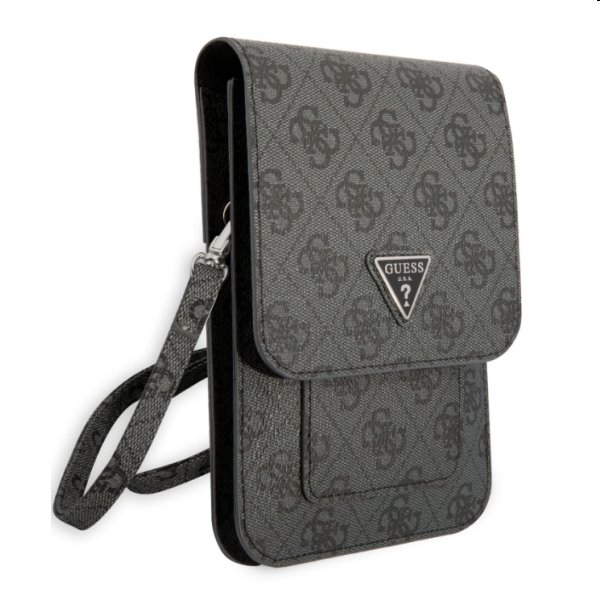 Guess PU 4G Triangle Logo Phone Bag, Fekete