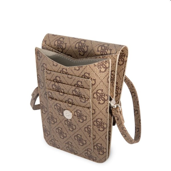 Guess PU 4G Triangle Logo Phone Bag, brown