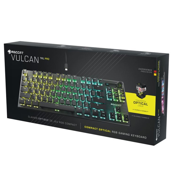 Gamer mechanikus billentyűzet ROCCAT Vulcan TKL PRO, Titan Switch Optical Linear Red, US kiosztás