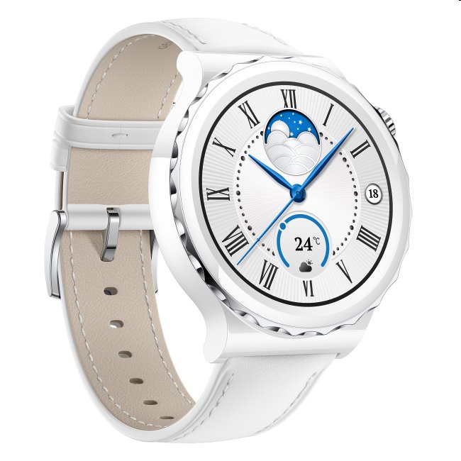 Huawei Watch GT3 Pro 43 mm okosóra, fehér