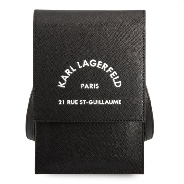 Karl Lagerfeld Saffiano Rue Saint Guillaume Wallet Phone Bag táska, Fekete